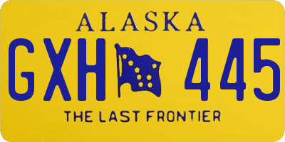 AK license plate GXH445