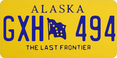 AK license plate GXH494