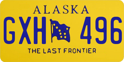 AK license plate GXH496