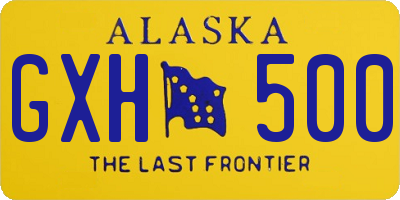 AK license plate GXH500