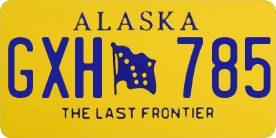 AK license plate GXH785