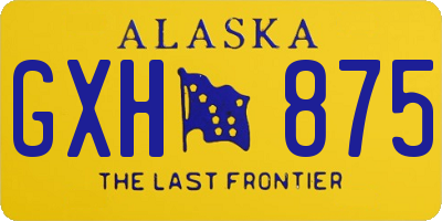 AK license plate GXH875