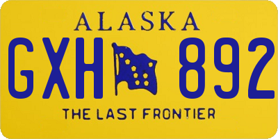 AK license plate GXH892