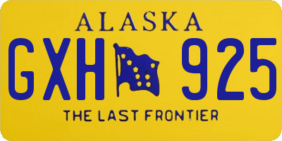 AK license plate GXH925