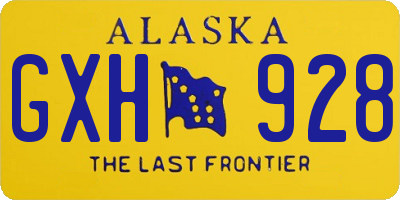 AK license plate GXH928