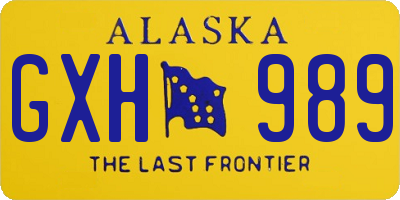 AK license plate GXH989