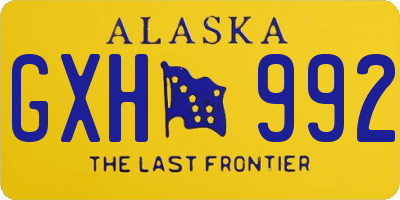 AK license plate GXH992