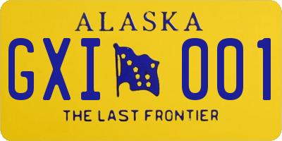 AK license plate GXI001