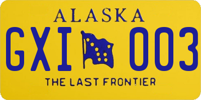 AK license plate GXI003