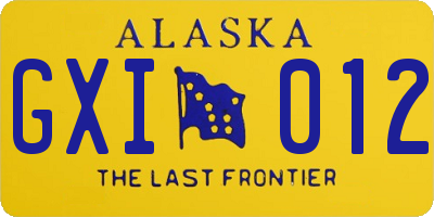 AK license plate GXI012