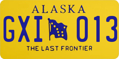 AK license plate GXI013