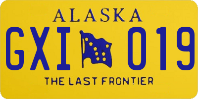 AK license plate GXI019