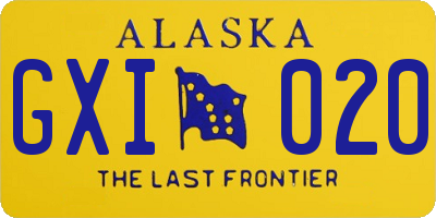 AK license plate GXI020