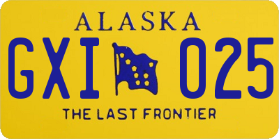 AK license plate GXI025