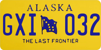 AK license plate GXI032