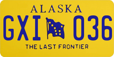 AK license plate GXI036