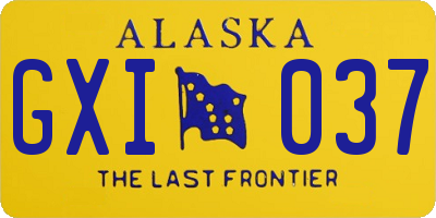 AK license plate GXI037