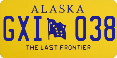 AK license plate GXI038