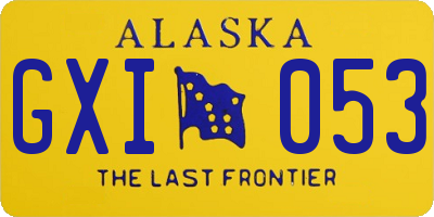 AK license plate GXI053