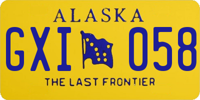 AK license plate GXI058