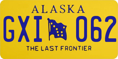 AK license plate GXI062