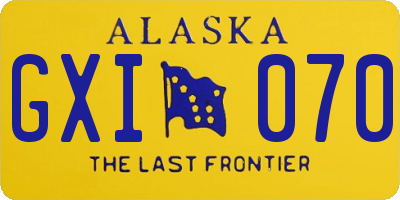 AK license plate GXI070