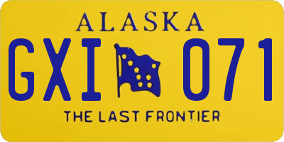 AK license plate GXI071