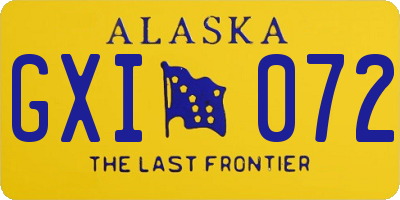 AK license plate GXI072