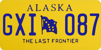 AK license plate GXI087