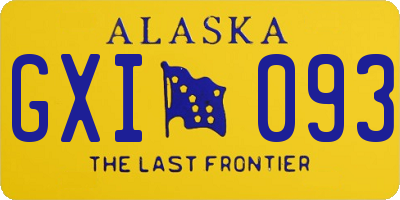 AK license plate GXI093