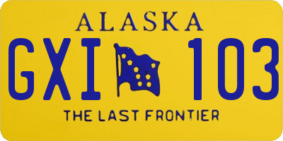 AK license plate GXI103