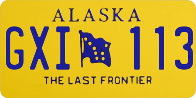 AK license plate GXI113