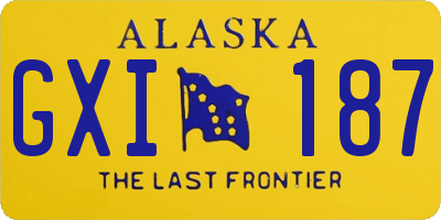 AK license plate GXI187