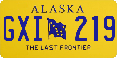 AK license plate GXI219