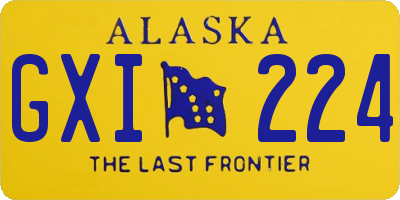 AK license plate GXI224