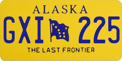 AK license plate GXI225