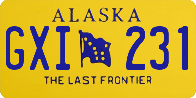AK license plate GXI231