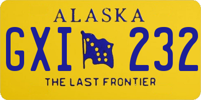 AK license plate GXI232