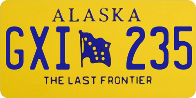 AK license plate GXI235