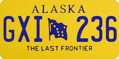 AK license plate GXI236