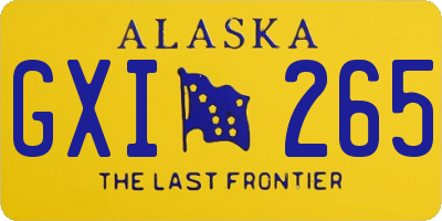 AK license plate GXI265