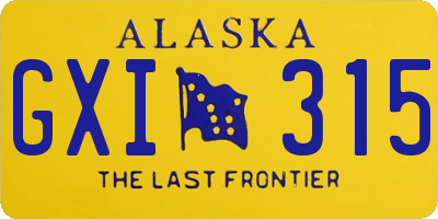 AK license plate GXI315
