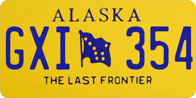 AK license plate GXI354