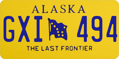 AK license plate GXI494