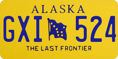 AK license plate GXI524