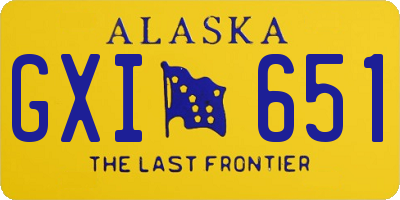 AK license plate GXI651