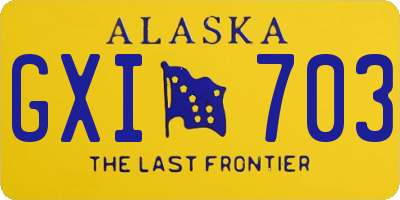 AK license plate GXI703