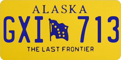 AK license plate GXI713