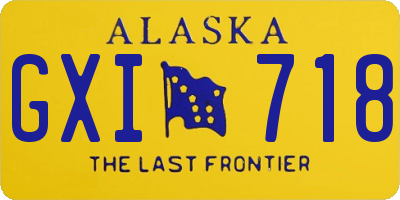 AK license plate GXI718