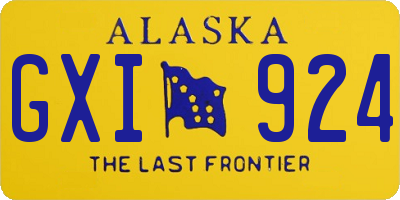 AK license plate GXI924